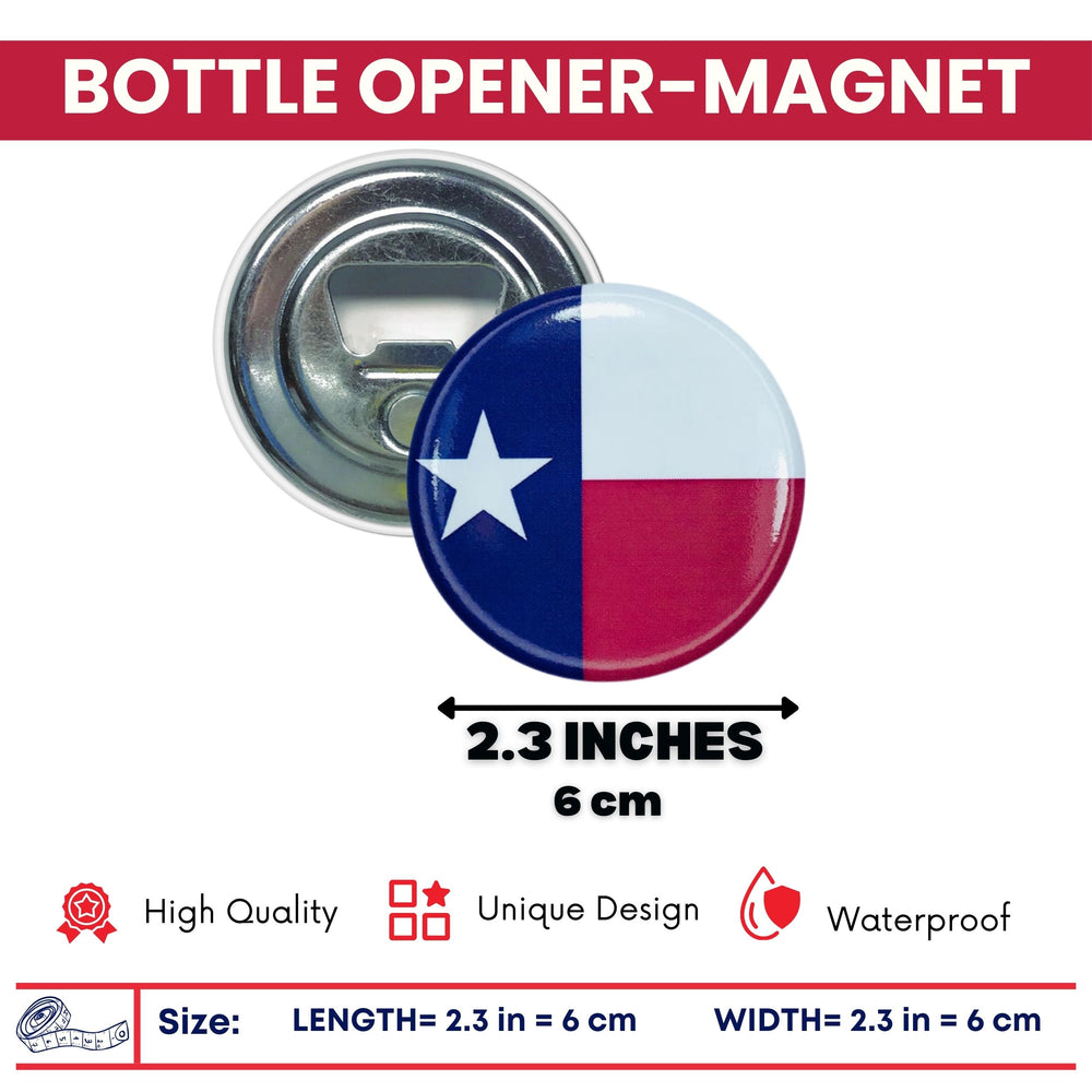 Bottle Opener-Magnet - State Flag Texas - USA