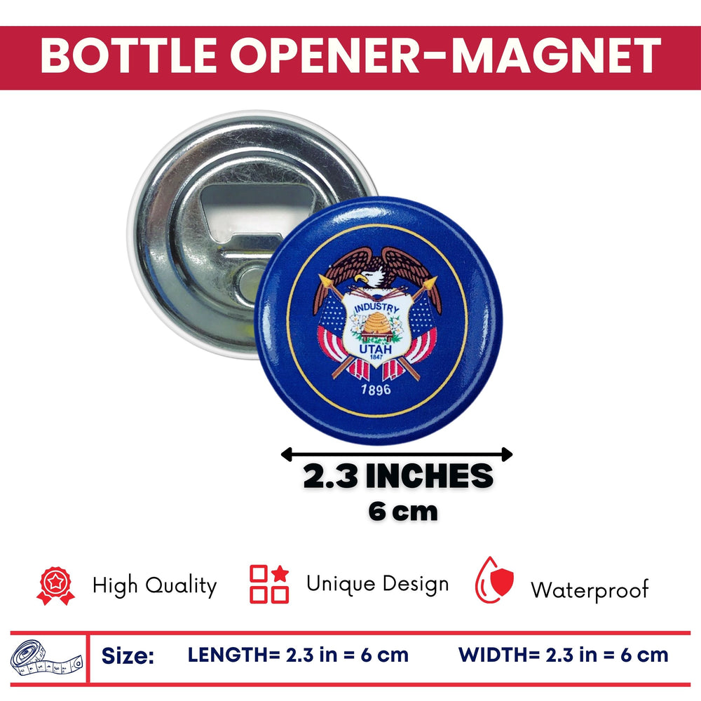 Bottle Opener-Magnet - State Flag Utah - USA