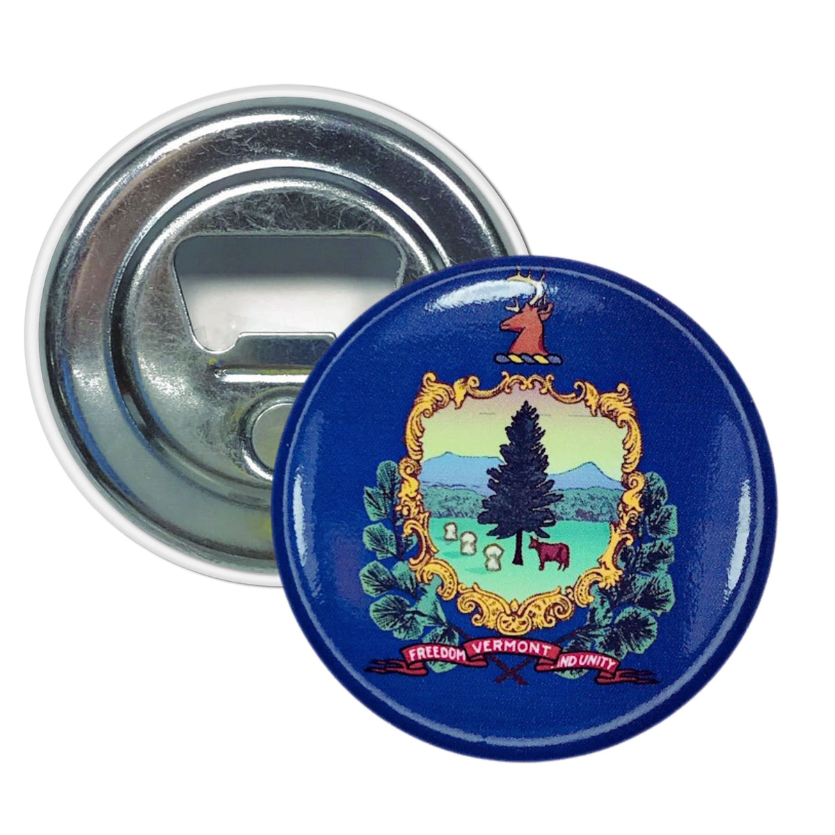 Bottle Opener-Magnet - State Flag Vermont - USA