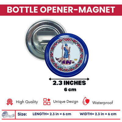Bottle Opener-Magnet - State Flag Virginia - USA