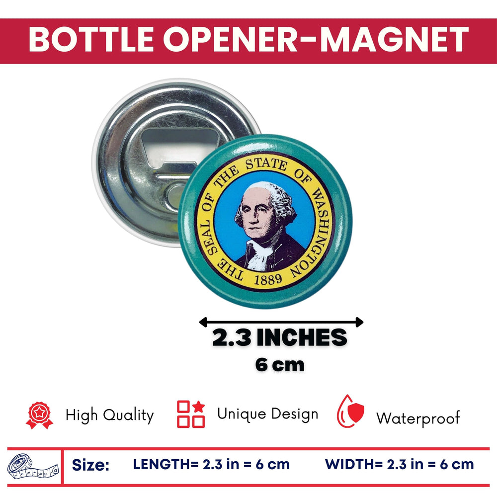 Bottle Opener-Magnet - State Flag Washington - USA
