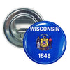 Bottle Opener-Magnet - State Flag Wisconsin - USA