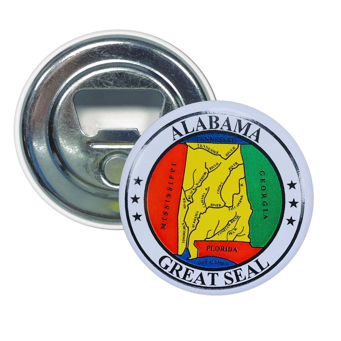 Bottle Opener - Magnet - State Seal Alabama - USA