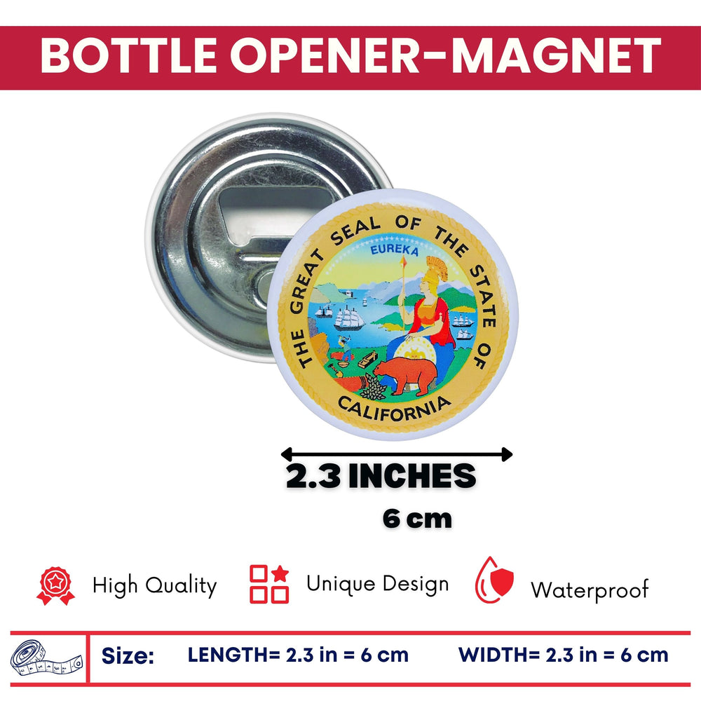 Bottle Opener - Magnet - State Seal California - USA