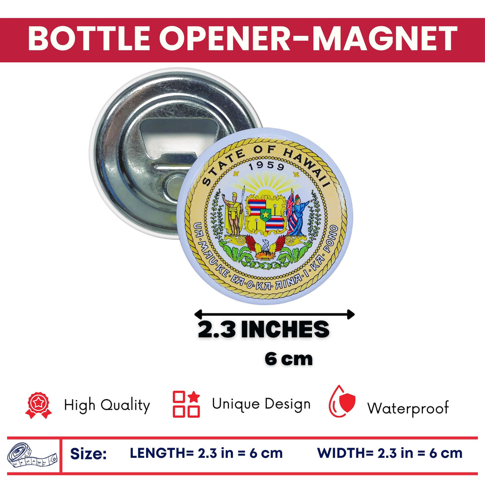 Bottle Opener - Magnet - State Seal Hawaii - USA