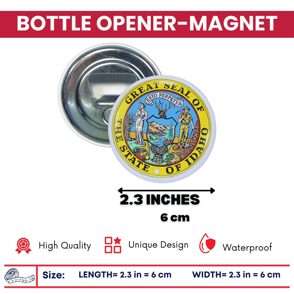Bottle Opener - Magnet - State Seal Idaho - USA