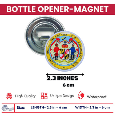 Bottle Opener - Magnet - State Seal Maryland - USA