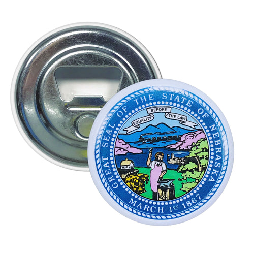 Bottle Opener - Magnet - State Seal Nebraska - USA