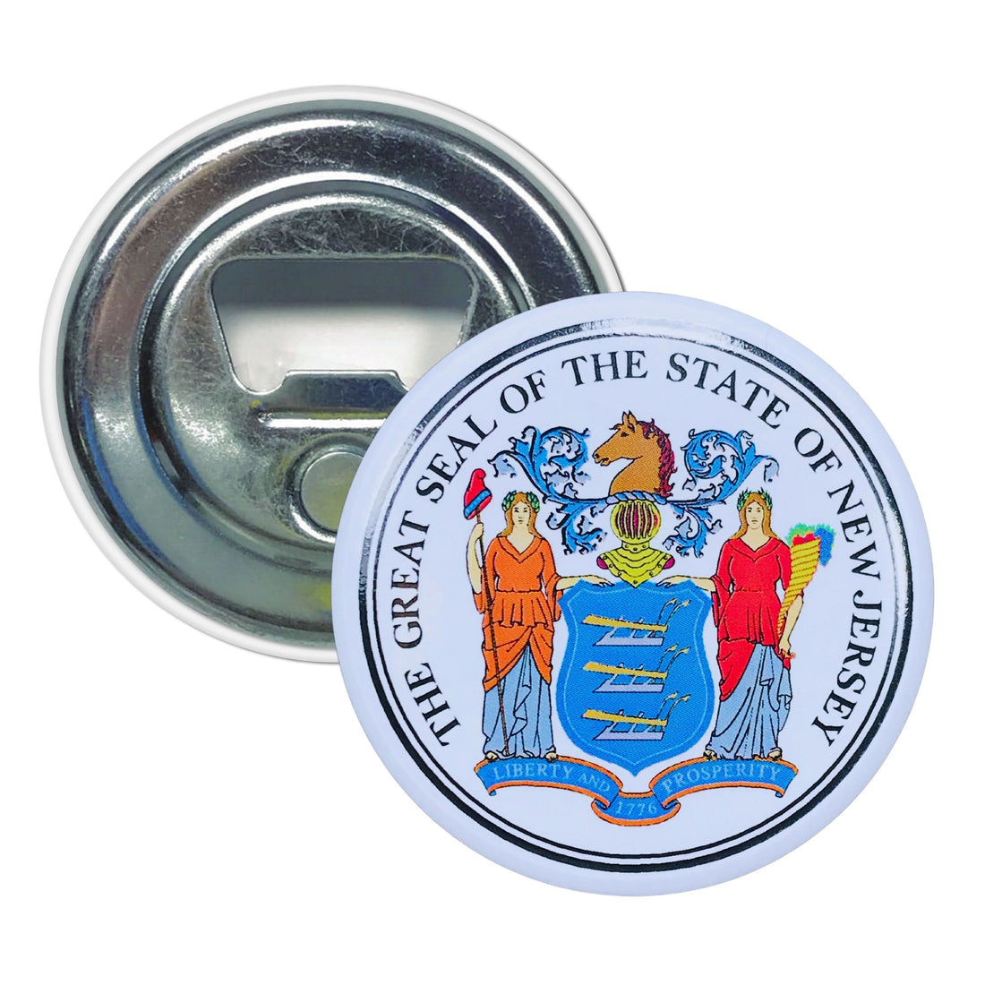 Bottle Opener - Magnet - State Seal New Jersey - USA