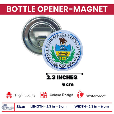 Bottle Opener - Magnet - State Seal Pennsylvania - USA