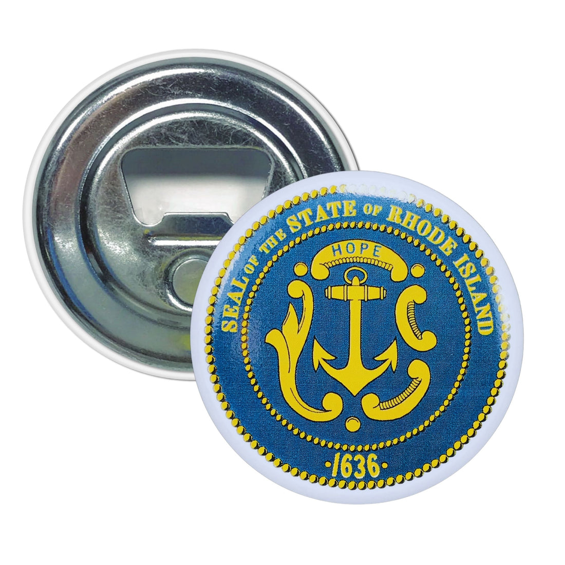 Bottle Opener - Magnet - State Seal Rhode Island - USA