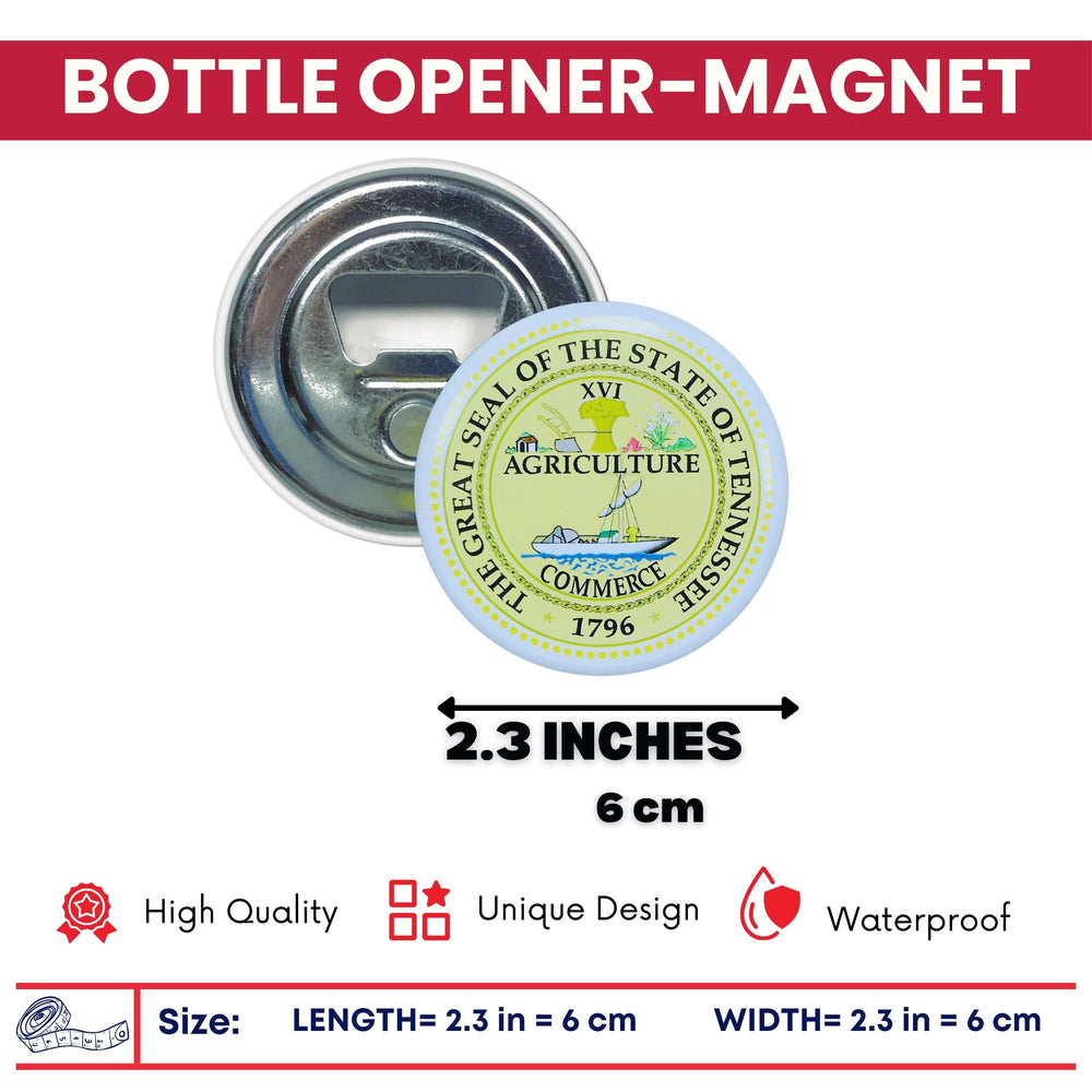 Bottle Opener - Magnet - State Seal Tennessee - USA