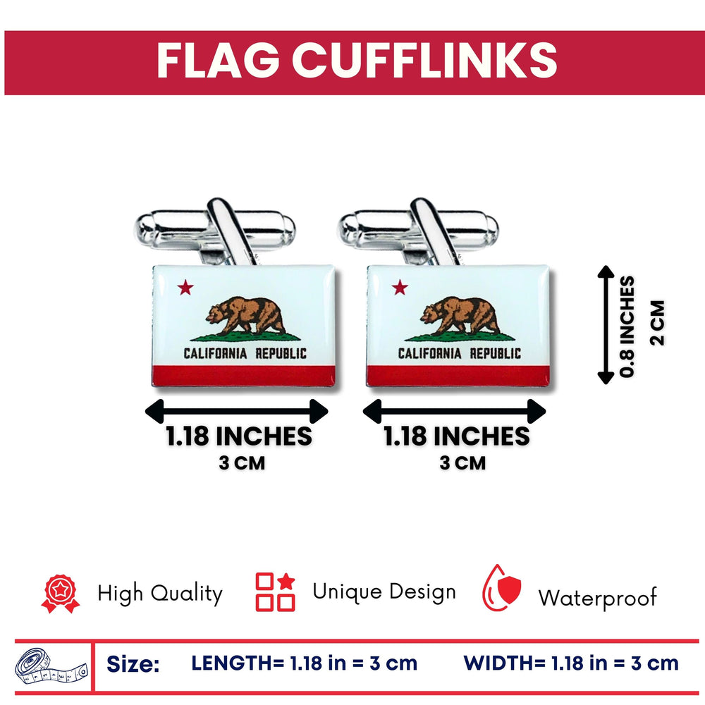 Cufflinks - State Flag - California - USA