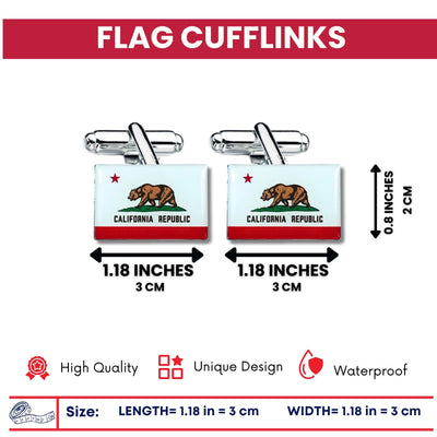 Cufflinks - State Flag - California - USA