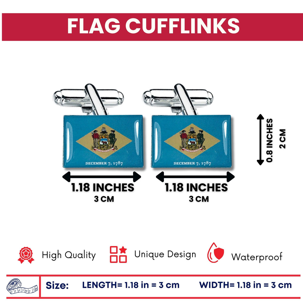 Cufflinks - State Flag - Delaware - USA
