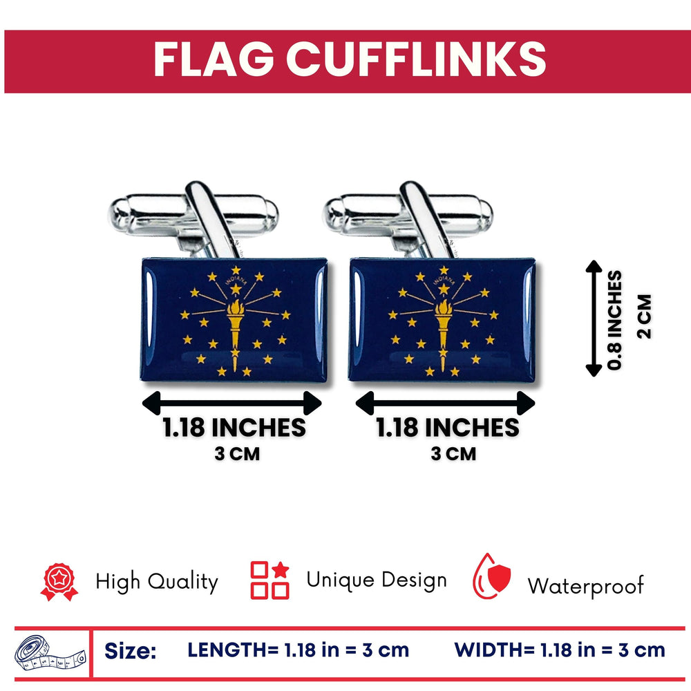 Cufflinks - State Flag Indiana - USA