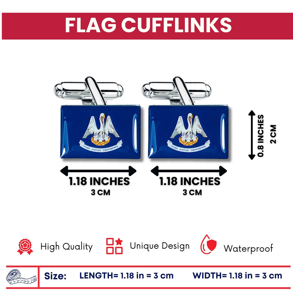 Cufflinks - State Flag Louisiana - USA