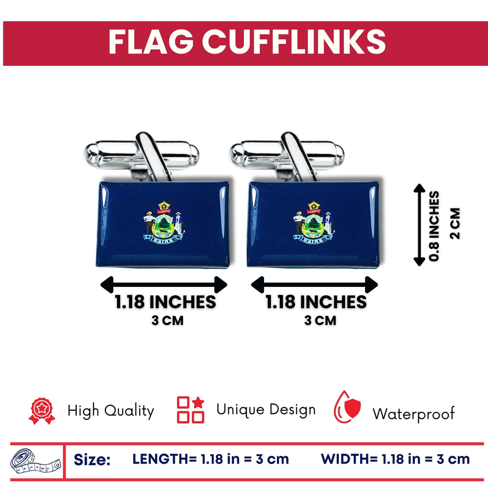 Cufflinks - State Flag Maine - USA