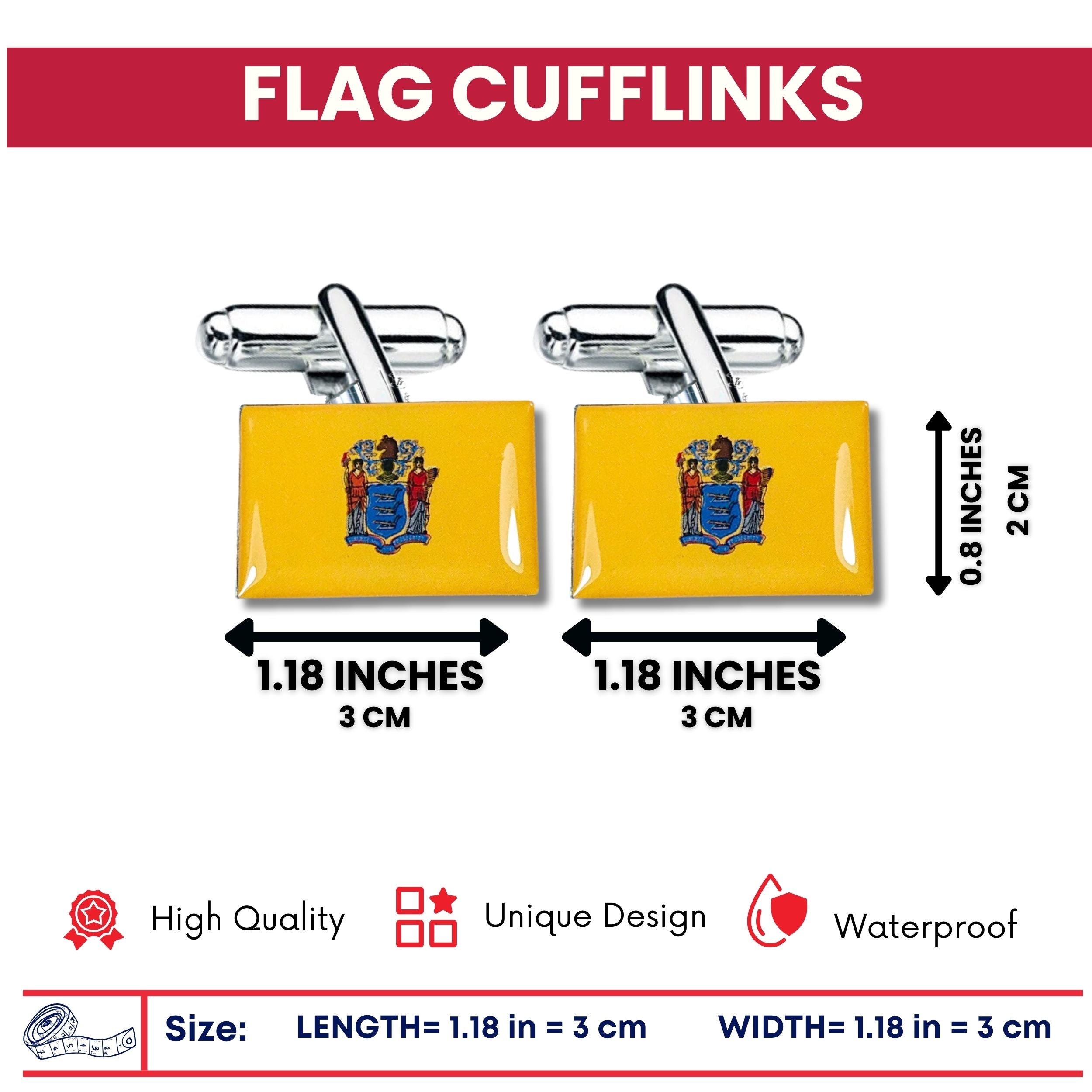 Cufflinks - State Flag New Jersey - USA