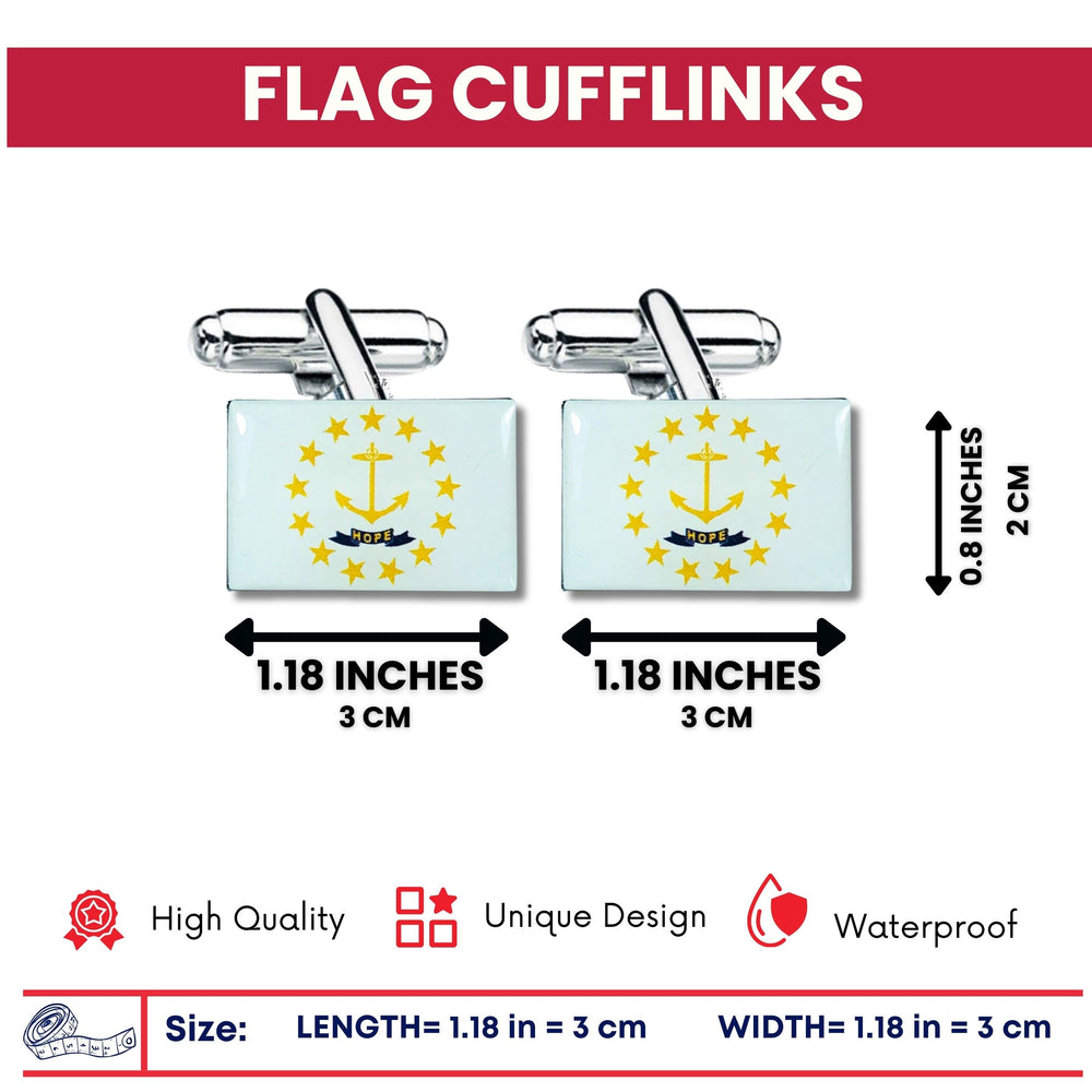 Cufflinks - State Flag Rhode Island - USA