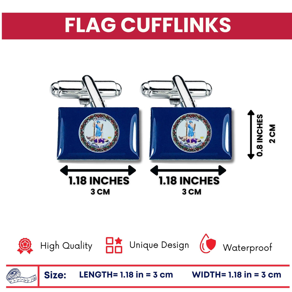 Cufflinks - State Flag Virginia - USA