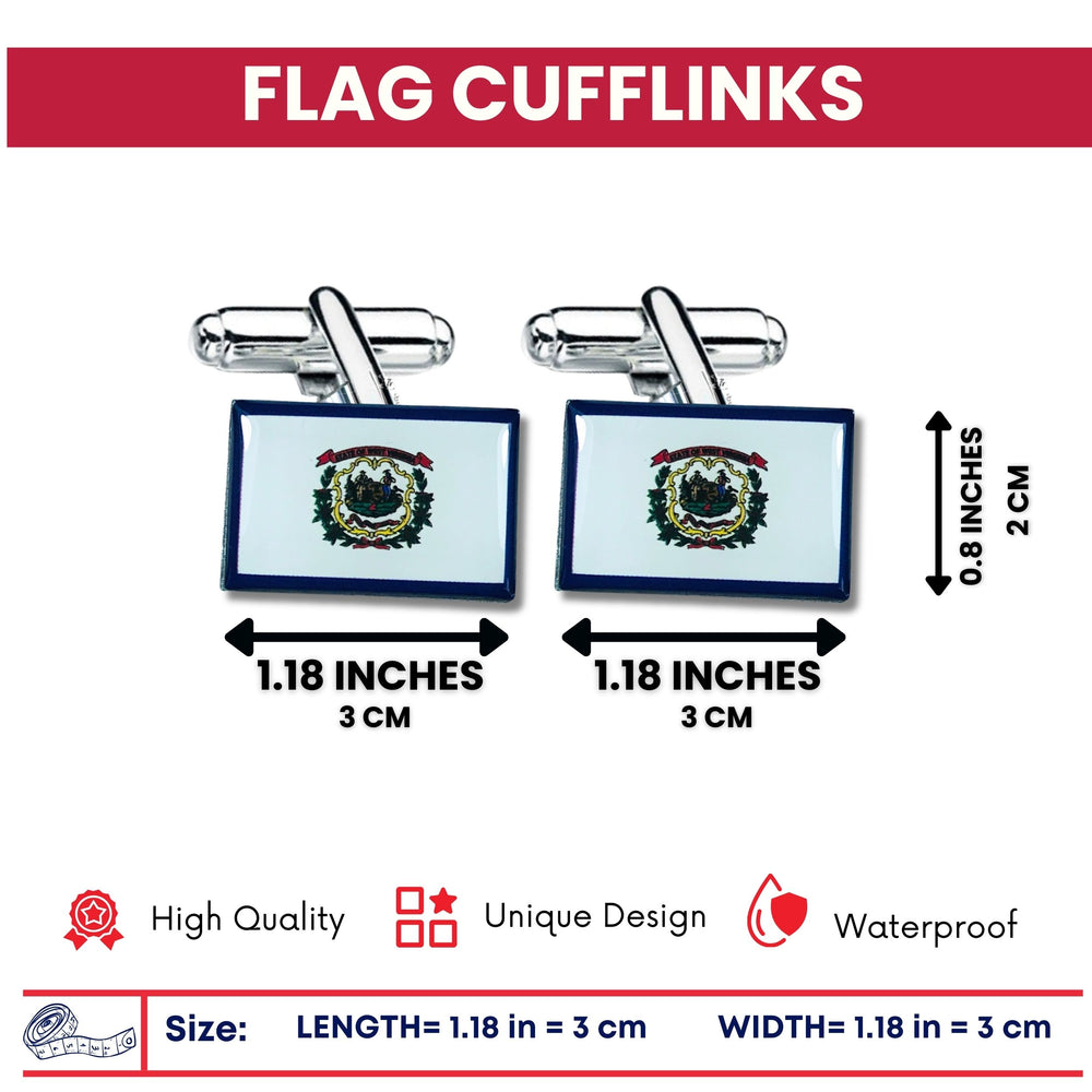 Cufflinks - State Flag West Virginia - USA