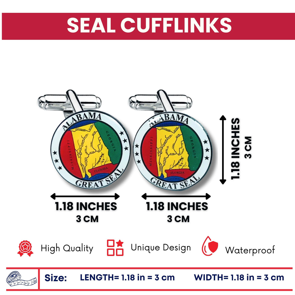 Cufflinks - State Seal Alabama - USA