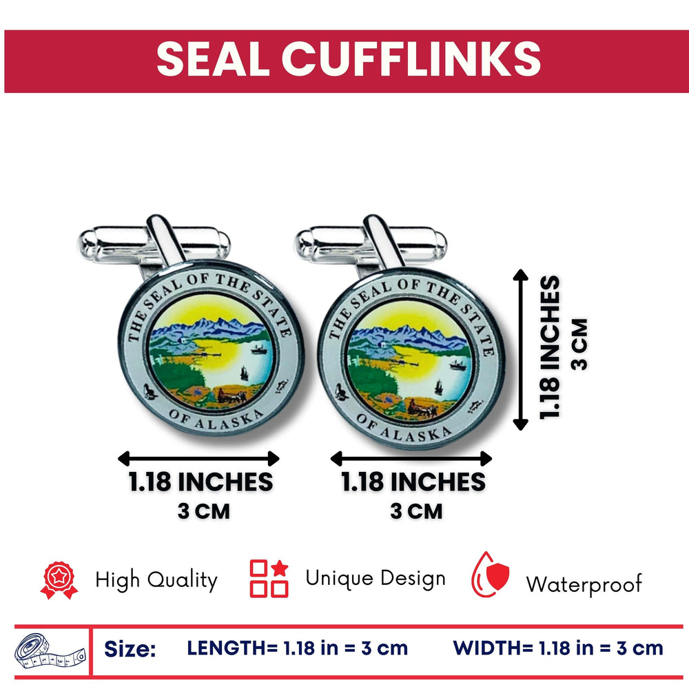 Cufflinks - State Seal Alaska - USA