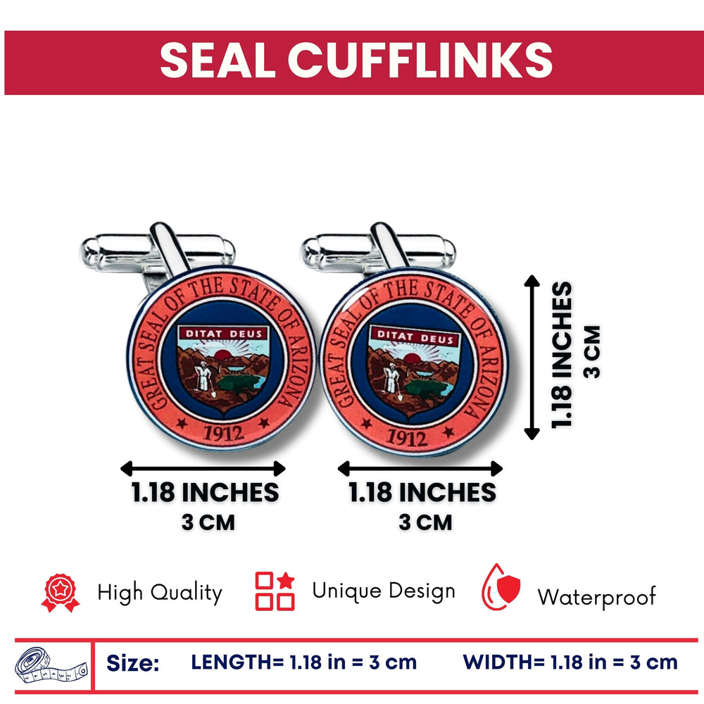 Cufflinks - State Seal Arizona - USA