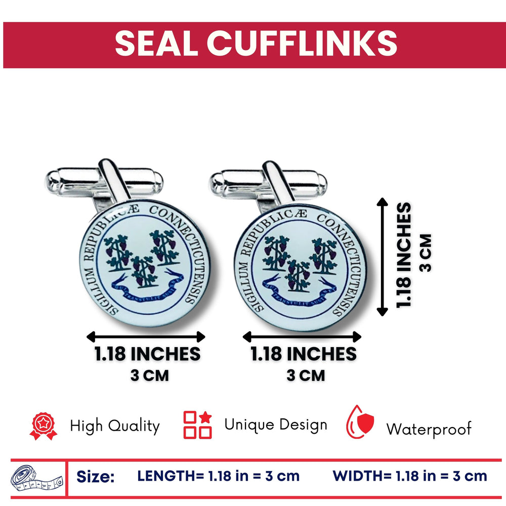 Cufflinks - State Seal Connecticut - USA