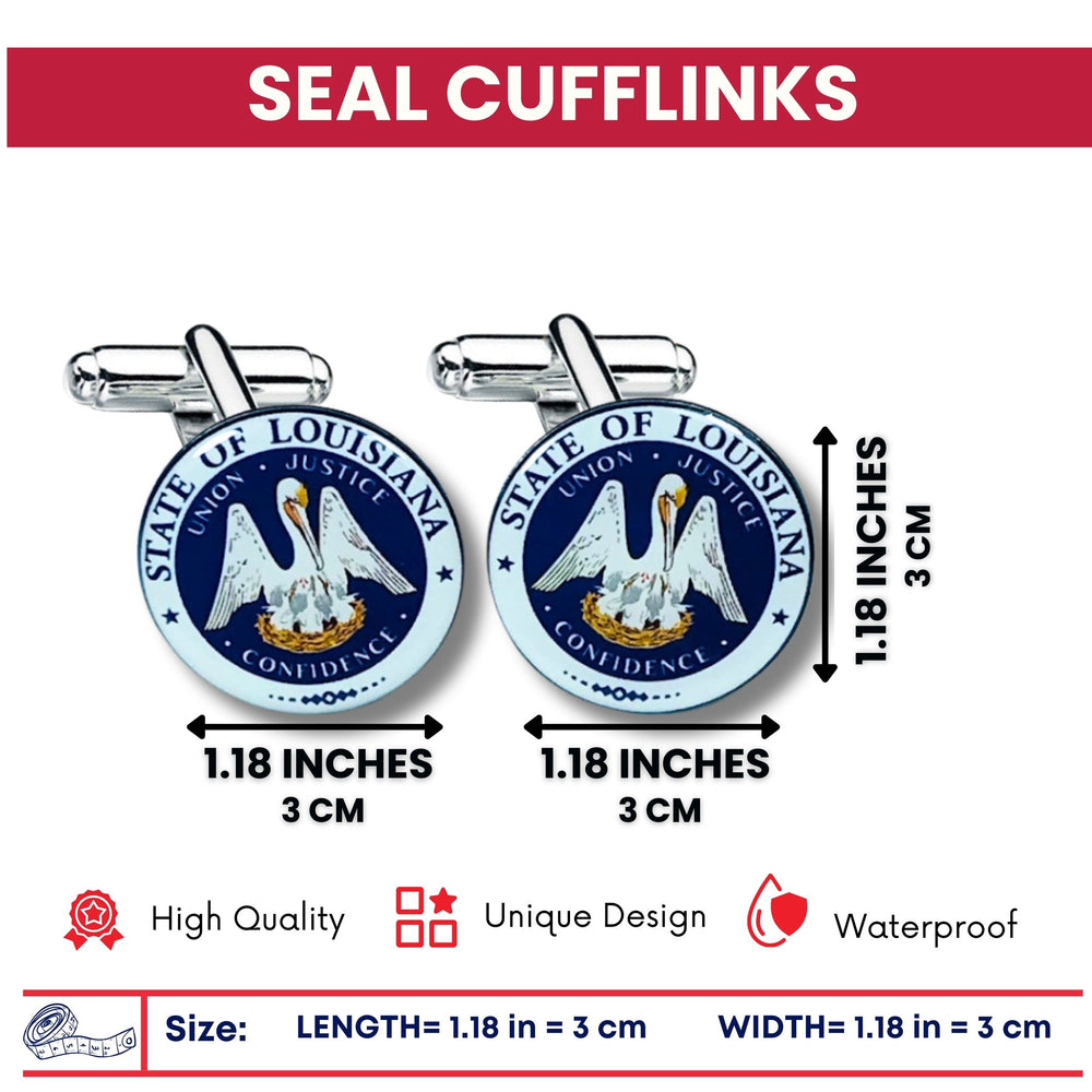 Cufflinks - State Seal Louisiana - USA