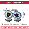 CUFFLINKS - STATE SEAL MASSACHUSETTS - USA