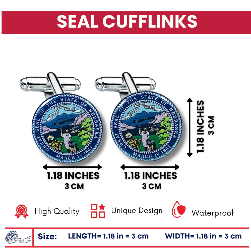 Cufflinks - State Seal Nebraska - USA