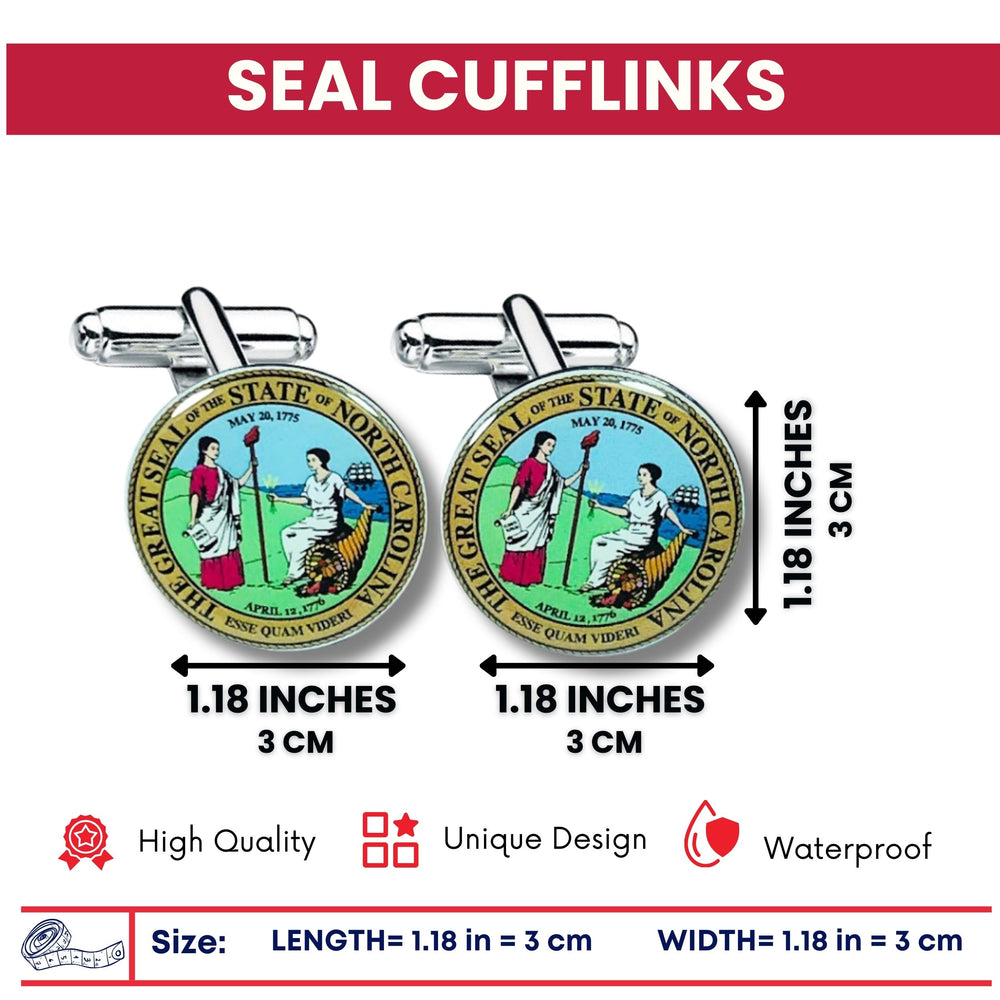 Cufflinks - State Seal North Carolina - USA