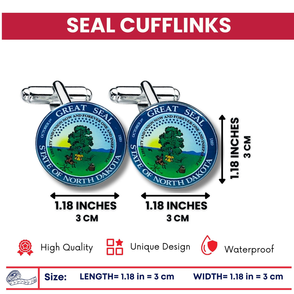 Cufflinks - State Seal North Dakota - USA