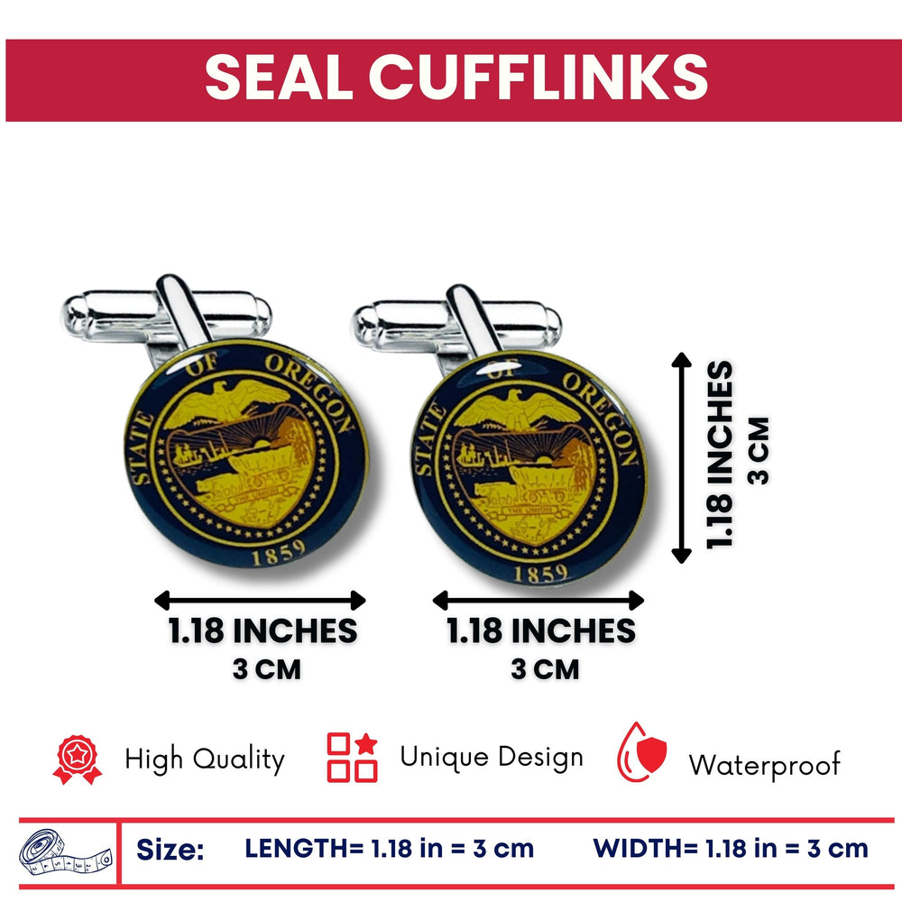 Cufflinks - State Seal Oregon - USA