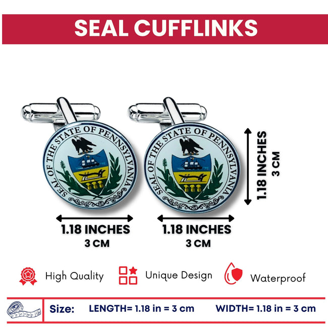 Cufflinks - State Seal Pennsylvania - USA