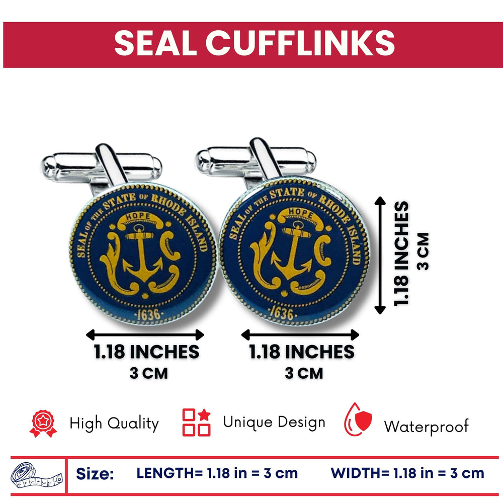 Cufflinks - State Seal Rhode Island - USA