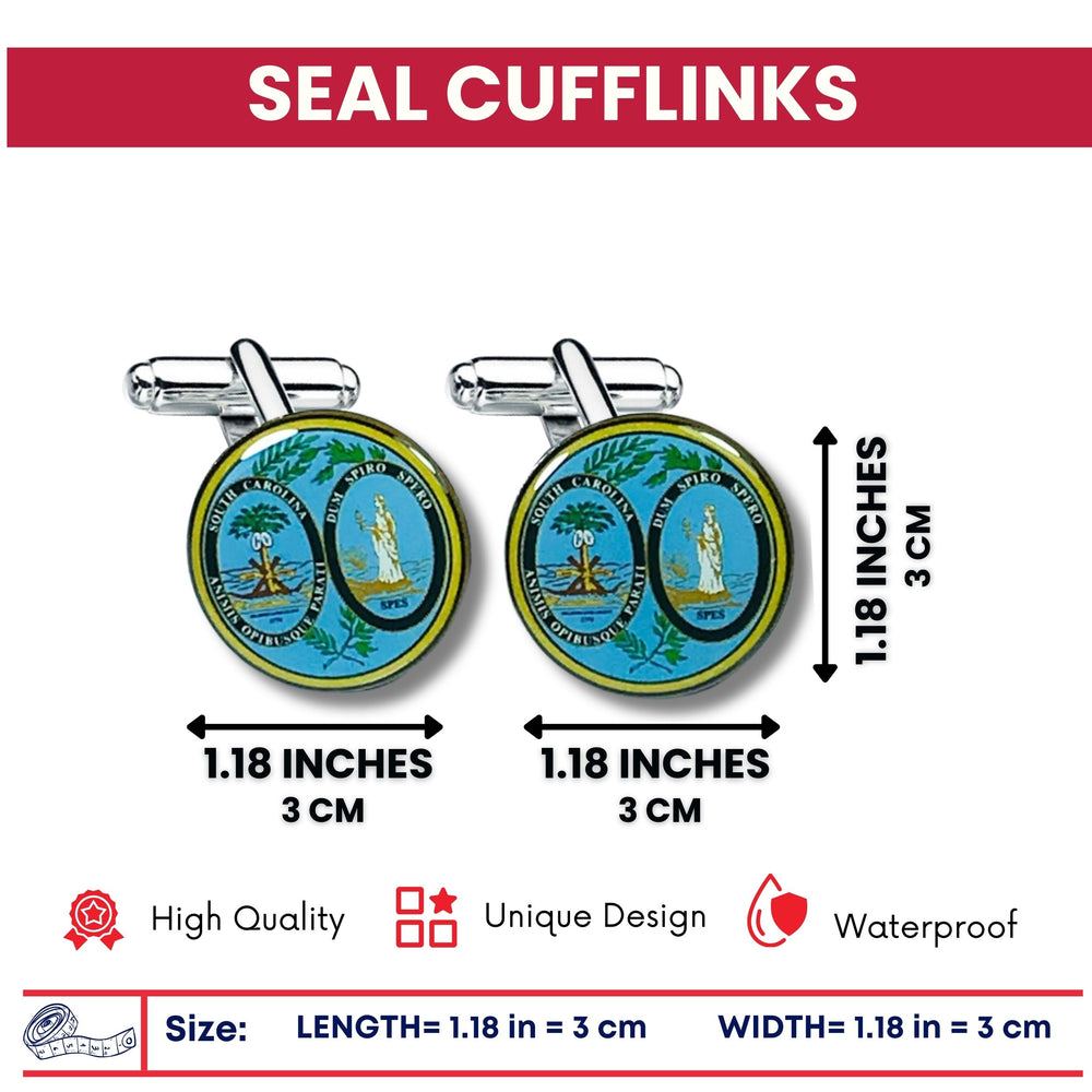 Cufflinks - State Seal South Carolina - USA