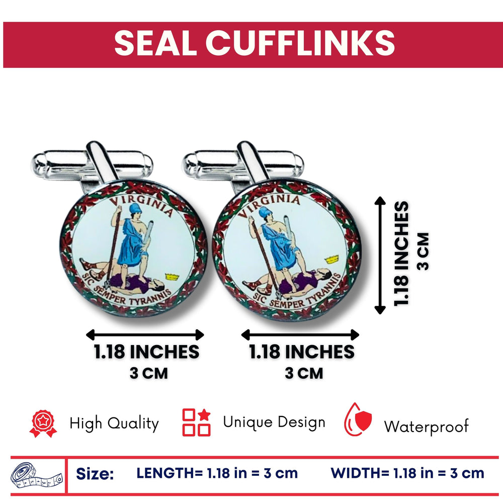 Cufflinks - State Seal Virginia - USA