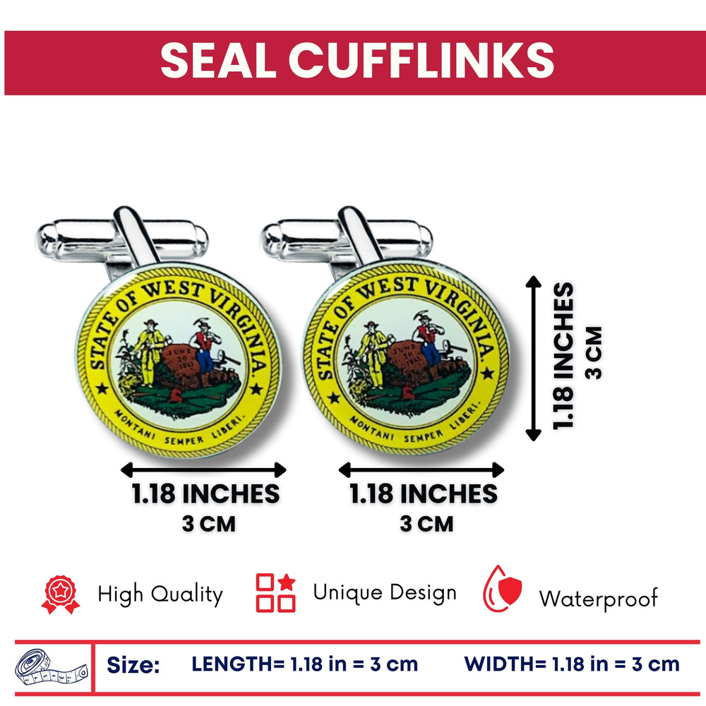 Cufflinks - State Seal West Virginia - USA