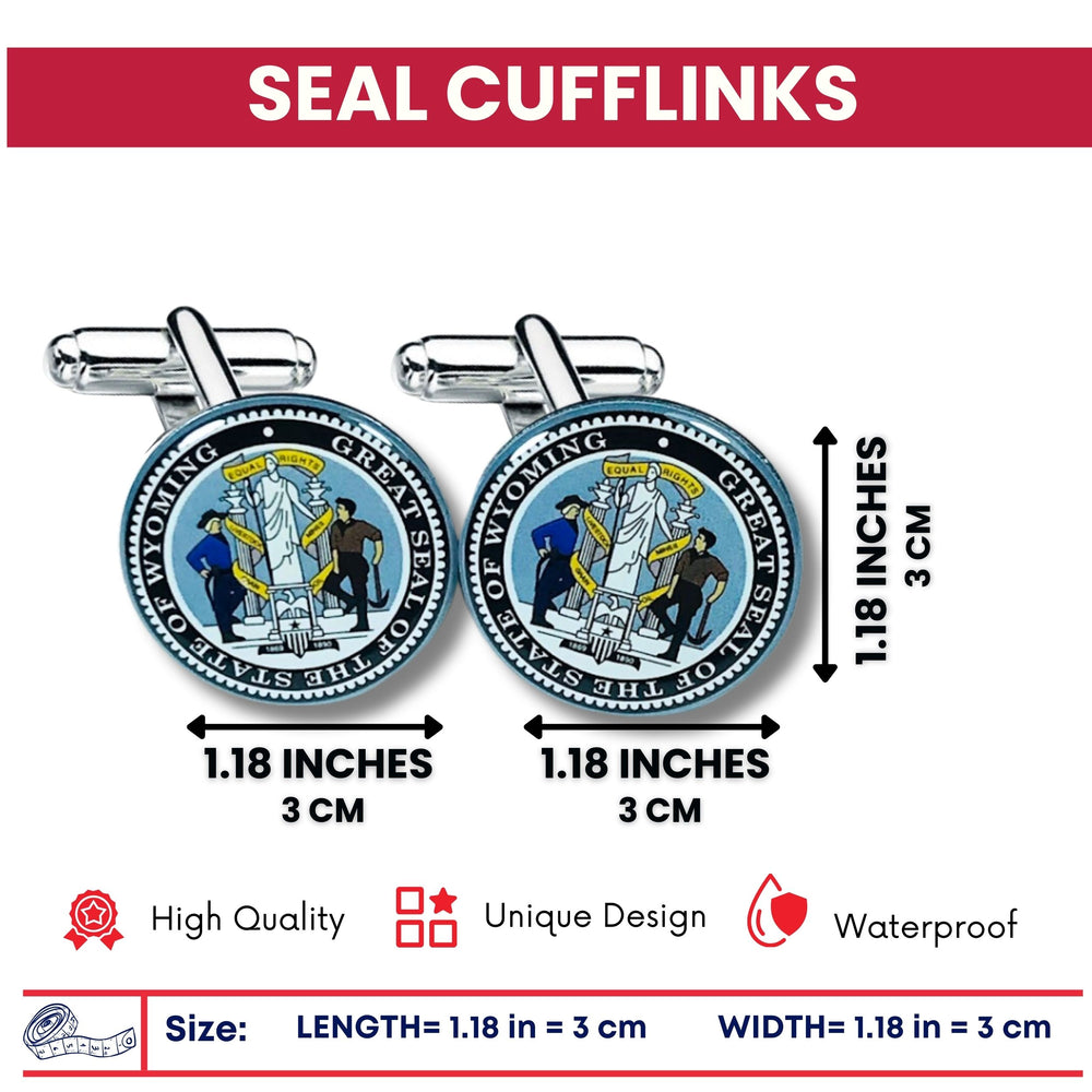 Cufflinks - State Seal Wyoming - USA