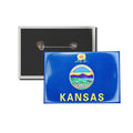 Horizontal Button - State Flag Kansas - USA