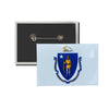 Horizontal Button - State Flag Massachusetts - USA