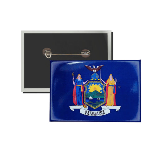 Horizontal Button - State Flag New York - USA