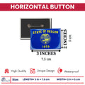 Horizontal Button - State Flag Oregon - USA