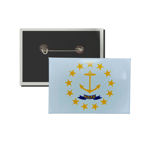 Horizontal Button - State Flag Rhode Island - USA