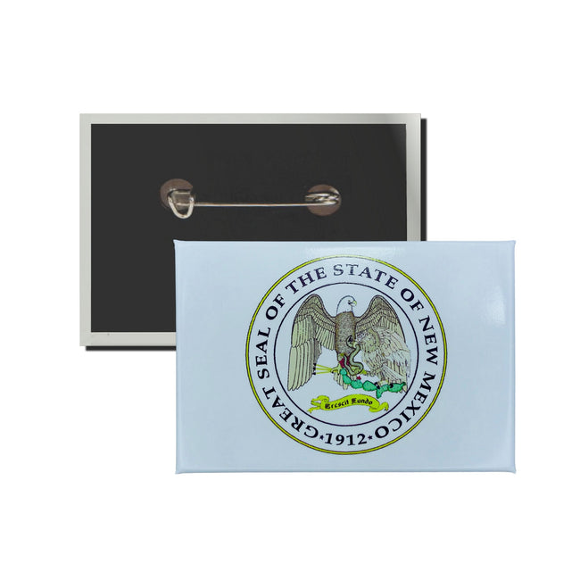 Horizontal Button - State Seal New Mexico - USA