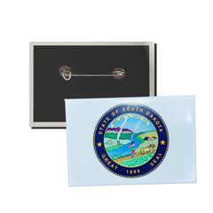 Horizontal Button - State Seal South Dakota - USA