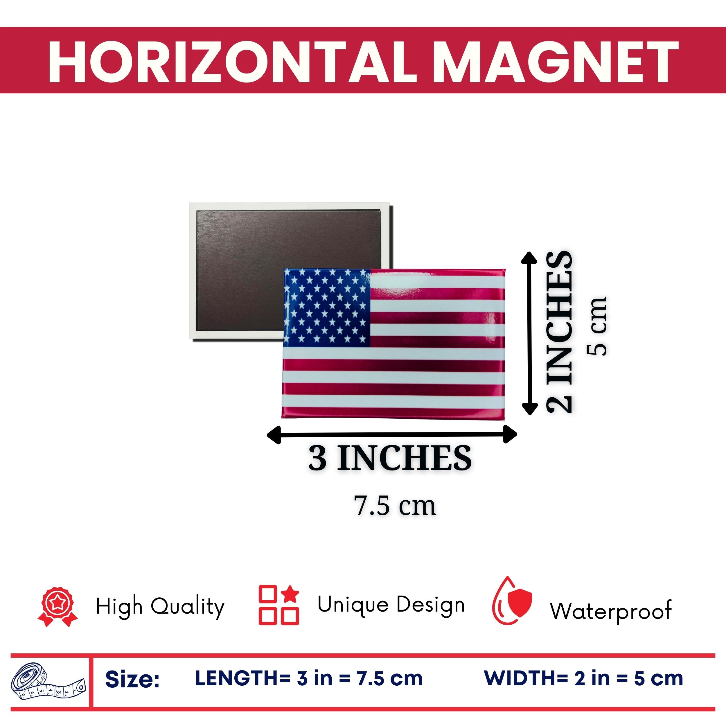 Horizontal Magnet - Flag United States - USA